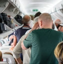 People boarding airplane