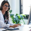 Woman talking to doctor
