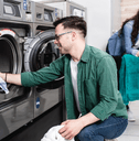 couple at laundromat