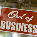 out of business sign