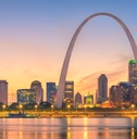 St. Louis skyline at sunset