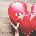 Heart with bandaid and headphones