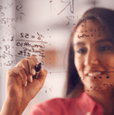 Mathematician working out a problem