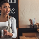 Barista making coffee
