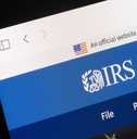 IRS logo is seen on the Internal Revenue Service (IRS) website