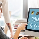 woman researching different commodities