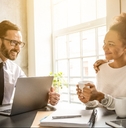 family couple consultations with a lawyer or insurance agent