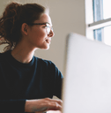 Woman working on computer