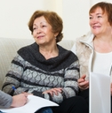 Women talking to advisor