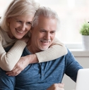 Couple looking at computer