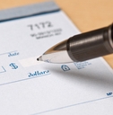 pen writing a check