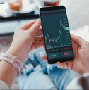 smartphone with cryptocurrency money link 