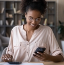 woman organizing finances