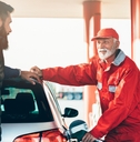  adult man together with senior worker