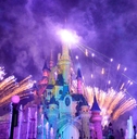 Euro Disney&#x27;s Disney Castle at night