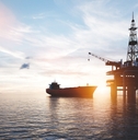 Oil rig in ocean