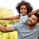 Father playing with daughter