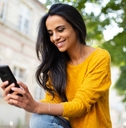 Woman looking at cell phone