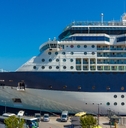 large luxury cruise liner moored in the port of the Adriatic Sea