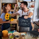 happy local coffee shop owners