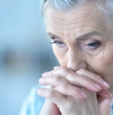 sad elderly woman
