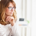 Woman looking at computer