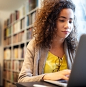 Young woman working on a computer