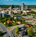 aerial shot of the city of Greensboro North Carolina