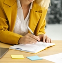 Woman planning working schedule