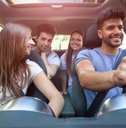 Young people on a road trip