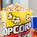 popcorn and drink on concession stand