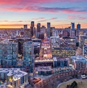 Denver Colorado USA drone aerial skyline