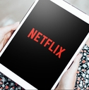 iPad showing Netflix logo on the screen