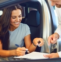 Woman buying car