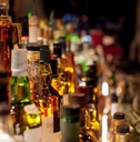 bottles of spirits and liquor at the bar
