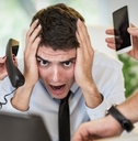 overworked businessman