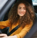 Woman driving a car