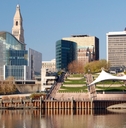 Hartford Connecticut skyline on an autumn day