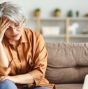 stressed senior woman