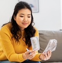 woman counting money