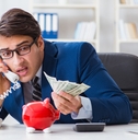 businessman thinking about his savings during crisis