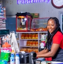 woman cashier at supermarket