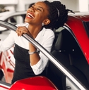 lady in a car salon