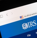 IRS logo is seen on the Internal Revenue Service (IRS) website