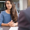 female customer meeting with financial advisor