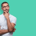 doubtful young man thinking