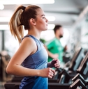 A woman working out on a treadmill