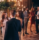 people in formal wear on a party