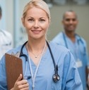 young nurse and doctors