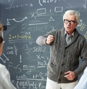 smart professor answering question of one of his students
